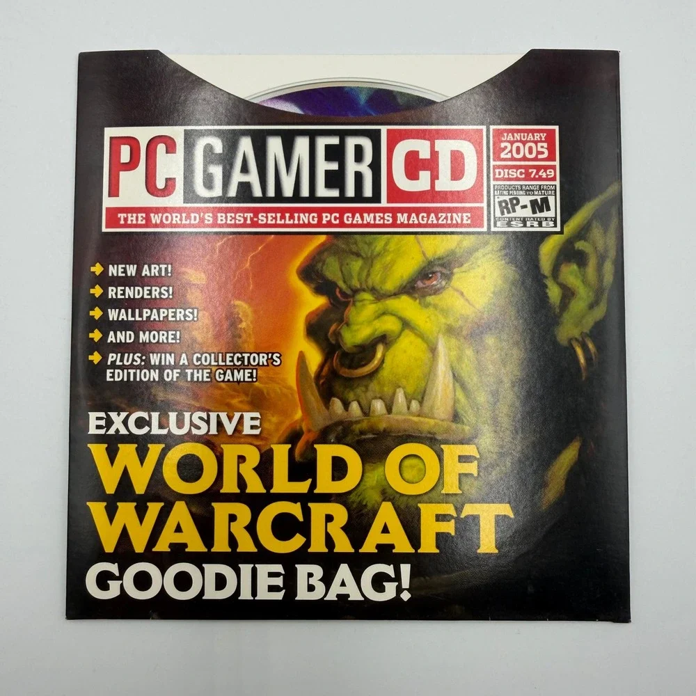 PC Gamer CD Jan 2005 Disc 7.49 World of Warcraft Goodie Bag WoW Art Renders Demo